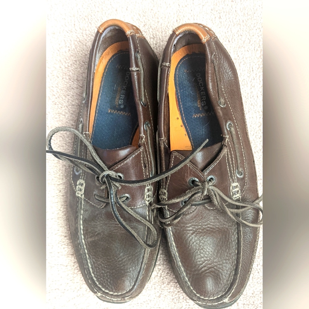 Dockers Leather Mens deck shoes 9M Brown